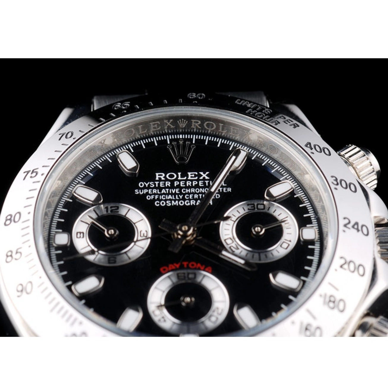 Aaa replica watch Lady Stainless Case Dial Tachymeter Rolex Black Steel Daytona 0715